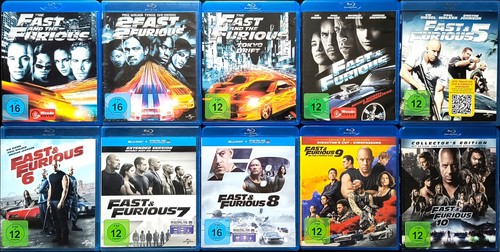Fast and furious - 1-10, bluray